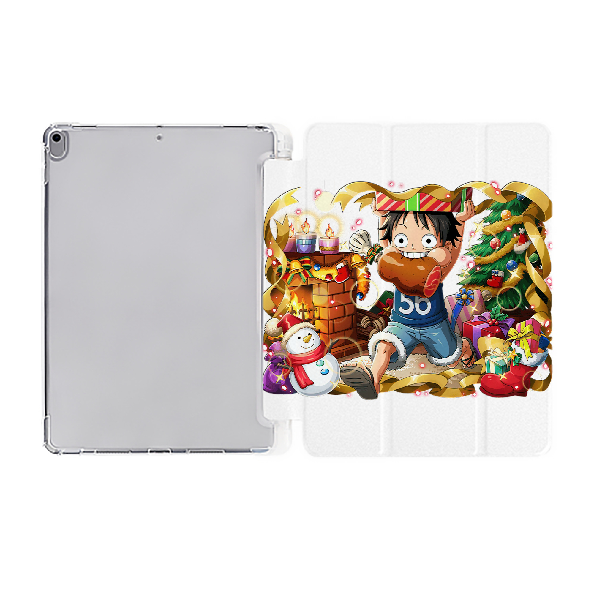 （画像用） ワンピース モンキー・D・ルフィ ONE PIECE Monkey D. Luffy IPad ケース ペン収納付き 三つ折りスタンド PUレザー×シリコン 対応機種9.5/10.5/10.9インチ